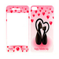 Stylish Protective Sticker for iPhone 4(Kiss Cat)
