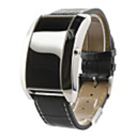 Stylish Red LED Wrist Watch with Display - Black