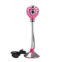 Stylish Shining Webcam with Microphone (Pink)