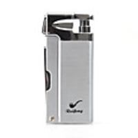 Stylish Silver Cigar Lighter with Knife