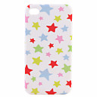 Stylish Star Hard Case for iPhone4G (White)