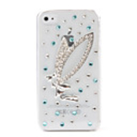 Stylish Translucent Case with Crystals for iPhone 4 (Angel)