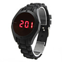 Stylish Unisex Touch Screen Silicone Digital LED Wrist Watch (Black)