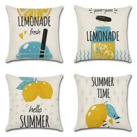 Summer Double Side Cushion Cover 4PCS Soft Decorative Square Throw Pillow Cover Cushion Case Pillowcase for Sofa Bedroom Superior Quality Machine Washable miniinthebox