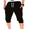 summer men gym workout shorts drawstring elastic bottom pants casual sweatpants capri joggers loose fit (gray,  xxxl) miniinthebox