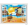 Sun Beach Rainbow Wall Stickers Plane Wall Stickers Decorative Wall Stickers PVC Home Decoration Wall Decal Wall Window Decoration 1pc