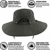 sun hats for men/women with upf 50 uv protection,  wide brim waterproof breathable for cycling,  fishing,  hiking,  golf,  climbing,  safari,  boating,  gardening and other outdoor sports light grey