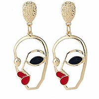 sun moon asymmetrical crystal drop earrings bohemian tassel design dangle earring fashion retro stud earrings for women girl fashion jewelry (face earring)