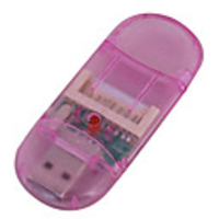 Sundike USB 2.0 SDHC SD/MMC Card Reader (Pink)