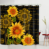 Sunflower English Digital Printing Shower Curtain Shower Curtains Hooks Modern Polyester New Design