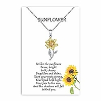 sunflower pendant necklace for women hypoallergenic jewelry gifts bestfriend girls