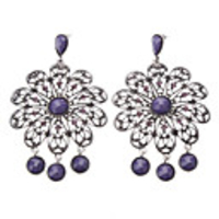 Sunflower Tassels Silver Plated Earrings