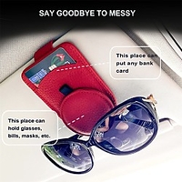Sunglass Holder for Car Visor Magnet Adsorption Sunglasses Holder for Car Leather Car Sunglass Holder Sunglasses Clip for Car Visor with Storing Glasses Card Mask 1PCS miniinthebox