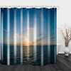 Sunrise Over The Sea Digital Printing Shower Curtains Hooks Modern Polyester New Design