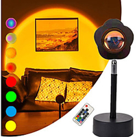 Sunset Projection Lamp 180°Rotation LED Rainbow Projector Night Lights Decorative Atmosphere Stand Floor Lamps with 7 Lighting Colors Flower Shape Light Head for Bedroom Living Room miniinthebox