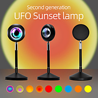 Sunset Projection Lamp Romantic Rainbow Light Rgb 16 Colors Changing 180° Rotation Network Red Light Mood Lighting Lamp With Remote Control Usb Plug for Room Bedroom miniinthebox