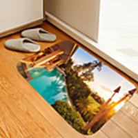 Sunset Villa Small Pool Digital Printing Floor Mat Modern Bath Mats Nonwoven Memory Foam Novelty Bathroom