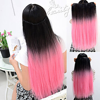 Super 5Clips In Hair Extension Ombre Synthetic Clip In Hair Extensions Long Straight 5Clips In Hair 22Inch Hairpieces miniinthebox