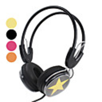 Super Bass Flexible Ear Cushions Star Headphone (Assorted Colors)