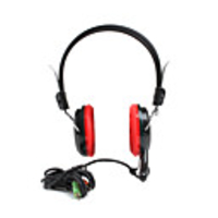Super Bass Stereo Headset with Fixed Microphone (Black Red)