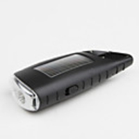 Super Bright LED Portable Solar Flashlight And Solar Lantern - Black