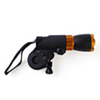 Super Bright LED Torch with Bicycle Clip Holder,  Yellow