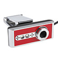 Super Mini Foldable Webcam with Light (Red)