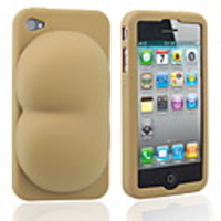 Super Sexy Soft Silicon Ass iBoobies Case Stand for iPhone4 (Grey)
