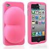 Super Sexy Soft Silicon Ass iBoobies Case Stand for iPhone4 (Pink)
