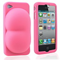 Super Sexy Soft Silicon Ass iBoobies Case Stand for iPhone4 (Pink)