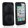 Super Sexy Soft Silicon iBoobies Case Stand for iPhone4 (Black)