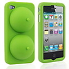 Super Sexy Soft Silicon iBoobies Case Stand for iPhone4 (Green)