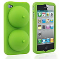 Super Sexy Soft Silicon iBoobies Case Stand for iPhone4 (Green)