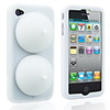 Super Sexy Soft Silicon iBoobies Case Stand for iPhone4 (White)