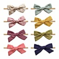 super soft headbands and linen bows for baby girl,  stretchy nylon hairbands for newborn infant toddler