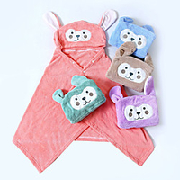 Superior Quality Bath Robe for Children, Cartoon Coral Velvet Hooded Cape, Cute Homewear Water Absorbing Comfortable Bathrobe miniinthebox
