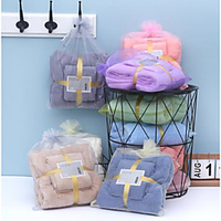Superior Quality Bath Towel Set,  Solid Colored 100% Micro Fiber Bathroom 2 pcs