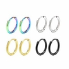 surgical stainless steel thin hoop earrings 6mm/8mm/10mm small huggie hoop earrings for women and men (b: diameter 8mm (4 color), 4 pairs)