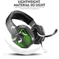Surround Sound Gaming Headset Over Ear Headphones with Noise Canceling Mic RGB Light Compatible