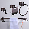 SUS 304 Stainless Steel and Solid Brass Bathroom Hardware Set Brownamp;Marble 4 Pieces Bathroom Hardware Accessories Sets Wall Mounted Double Towel Bar Towel Ring Hook Toilet Paper Holder