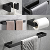 SUS304 Bathroom Accessory Set Include Robe Hook,  Towel Bar,  Towel Holder,  Toilet Paper Holder,  Self-adhesive Matte Black Stainless Steel - Bathroom for Home and Hotel