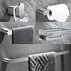 SUS304 Bathroom Accessory Set Include Robe Hook,  Towel Bar,  Towel Holder,  Toilet Paper Holder with Shelf for Phone and Wash Supplies,  Brushed Stainless Steel - Bathroom for Home and Hotel
