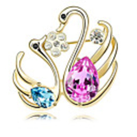Swan Crystal Brooch