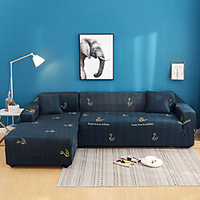 Swan Print Dustproof All-powerful Slipcovers Stretch L Shape Sofa Cover Super Soft Fabric Couch Cover Sofa Furniture Protector with One Free Boster Case miniinthebox