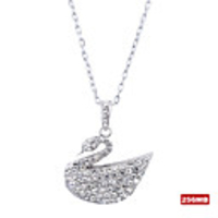 Swan Shaped Crystal USB2.0 Flash Drive Necklace (256MB)