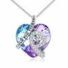 swarovski purple necklace pendant for women sterling silver- i love you forever- romantic christmas valentine