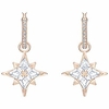 swarovski symbolic protection star mini hoop pierced earrings cz white one size