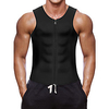 Sweat Vest Waist Trainer Vest Neoprene Tank Top Sports Neoprene Yoga Gym Workout Exercise Fitness Zipper Weight Loss Tummy Fat Burner For Men