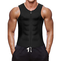 Sweat Vest Waist Trainer Vest Neoprene Tank Top Sports Neoprene Yoga Gym Workout Exercise Fitness Zipper Weight Loss Tummy Fat Burner For Men