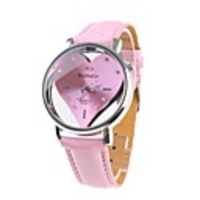 Sweet Heart Girl Women Watch Pick Watchband Pink Dial Plate 9729-1